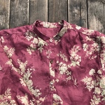 秋色リネンのロングシャツ