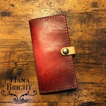 本革手染めスマホケース red