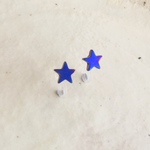 ブルーヘマタイトの星型ノンホールピアス メンズにも！
