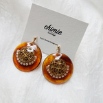 【１点のみ】【 chimie vintage-971 】イタリアべっ甲・vintageコラージュジュエリー