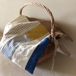 リネンカバー  パッチ 茶系