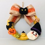 おばけちゃんのハロウィンリース 羊毛フェルト