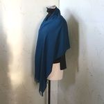 コットンリネンの柔らかストール　　ピーコックブルー