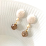 ミルクティー色がやわらかなイヤリング/ピアス