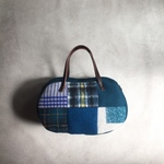 そらまめバッグ(wool patch - blue tone - )