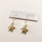 パール×ゴールドスタードロップピアス 樹脂コーティング 金属アレルギー