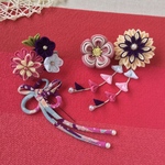 dmikid様専用　つまみ細工 髪飾りピンク 紫/  七五三 卒業式 結婚式  振袖  袴 