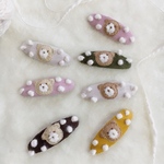 もふもふお鼻のテディベアパッチン（5cm.コーデュロイ）