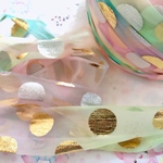 パステル水玉ゴールド🎀手染めチュールヤーン