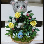 ＊お花のアーチ×ねこちゃん　(黄）＊