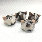 4個猫耳ファー大レオパード   豹柄ホワイト5cm