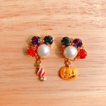 ハロウィンピアス☆かぼちゃとキャンディ☆ビジュー