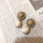 秋カラービーズ刺繍ピアス