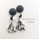 クラシックブラックレザーピアス（イヤリング）