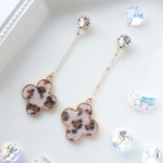 レオパード柄お花のロングピアス/イヤリング