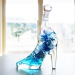 Herbarium “princess BLUE”　蝶々の舞うブルーのガラスの靴ハーバリウム
