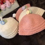 どんぐり帽子とふっくらお花のゴム