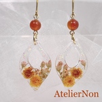 #451フラワーピアス・イヤリング_オレンジ