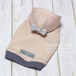 salmon pink リボン付きパーカー
