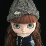 ＊Mitten＊outfit  ケーブル編みニット帽・かめボタン・杢ブラウン