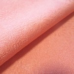 桃色 京友禅 菊模様 小紋 正絹紋意匠 丹後ちりめん おくみ部分 No.1【95cm×16cm】仕付け糸付き着物の解き 和布 生地 はぎれ リメイク素材 silk100%