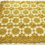 モチーフつなぎのブランケット＊花の輪＊
