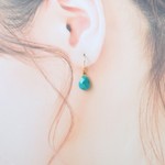 ターコイズの平しずく♡ピアス・イヤリング♪【K18・K14GF/14kgf対応】
