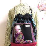 ナップサック になるトートバック⁑猫柄xベナテックス 