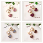 大人可愛い♡ベロアハート♡ビジューパール