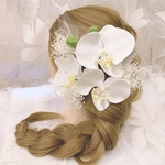 胡蝶蘭★ヘッドドレス★ウエディング★ナチュラル★ガーデン★結婚式★花嫁★卒業式★ヘアアクセサリー★ヘッドパーツ★マタニティフォト★成人式