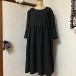リネンブラック 切り替えワンピース💕