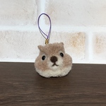 リスのぽんぽんストラップ【青鈴】