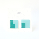 PUZZLE グリーン×プルー ピアス・イヤリング