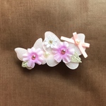 蝶と勿忘草のリボン ピンク