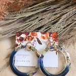 blue hoop ドライフラワー  ピアス イヤリング
