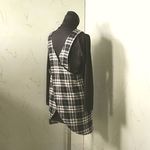 小柄の方へ　ブラック×ホワイト　ビエラチェック　まあるくクロスプルオーバーエプロン　73