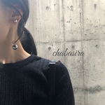 送料無料　Metal ball and gold chain ゴールドチェーンとシルバーボールのバックキャッチピアス　金属アレルギー対応　本シルバー製ポスト　２way