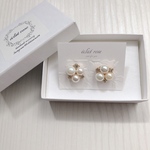 あこや真珠&スワロ 《triangle》 イヤリング   ピアス