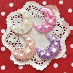 キラキララメ★ゆめかわ★お月様カボション★ランダム4個