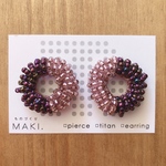 ビーズのループピアス.Large/ﾂｰﾄｰﾝ(葡萄×partyﾊﾟｰﾌﾟﾙ)