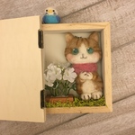 茶トラ白ネコのバッグチャーム（入れ物付き）