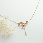 クローバー畑のネックレスA  (pink gold)