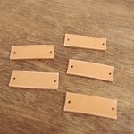 革タグ　1.5×4［無地］キャメル5枚SET