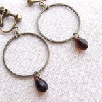 ハンドメイド§アンティークなフープイヤリング