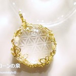水晶のフラワー・オブ・ライフペンダント（ワイヤージュエリー☆ワイヤーアクセサリー☆ワイヤーラッピング天然石ネックレス）