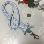 ハワイアンリボンレイネックストラップ。水色