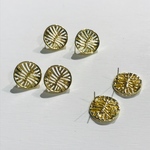 3ペア6個 ニットサークル スタッド ピアス 18mm  