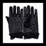 再販【Leopard_lace グローブ 手袋。】﻿UVカット 日焼け対策 運転 レース 手袋 グローブ フォーマル ゴシック 病みかわいい ブラック 黒