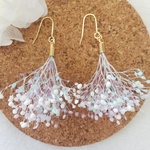 ゆめいろ☆かすみ草ピアス (lightBlue/lavender/white)