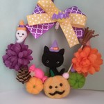 【ご依頼品】ハロウィンリース🎃黒猫ちゃん